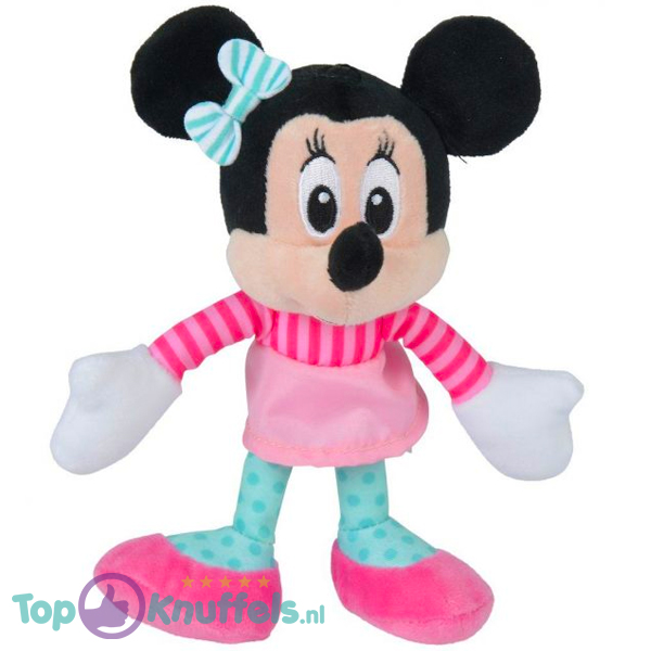 Minnie Mouse (Roze Strepen) Disney Junior Pluche Knuffel 20 cm