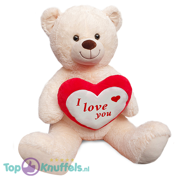 Teddybeer met Hart XXL 120 cm kopen? Topknuffels.nl