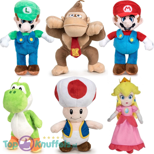 Moreel onderwijs mode brandstof Super Mario Bros Familie Pluche Knuffel Set van 6 kopen? Topknuffels.nl