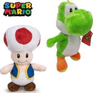 Yoshi + Toad Super Mario Bros Pluche Knuffel Set 30 cm