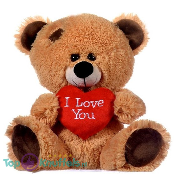 Teddybeer met Hart "I Love You" Lichtbruin 22 cm