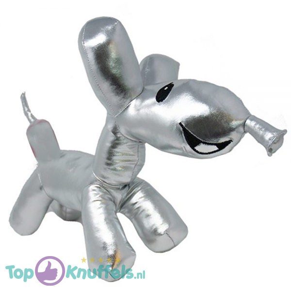 Ballooneez Hond (Zilver) Pluche Knuffel 35 cm