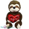 Luiaard Bruin met Hart 'Hug Me' Pluche Knuffel 40 cm