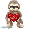 Luiaard Lichtbruin met Hart 'Hug Me' Pluche Knuffel 40 cm