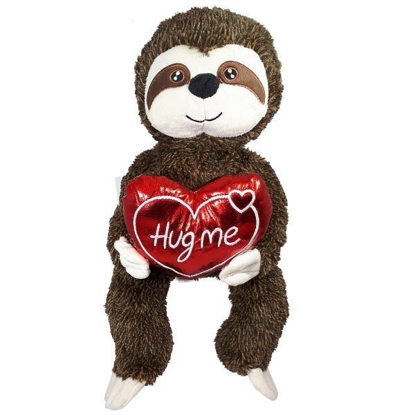 Luiaard Bruin met Hart 'Hug Me' Pluche Knuffel 40 cm