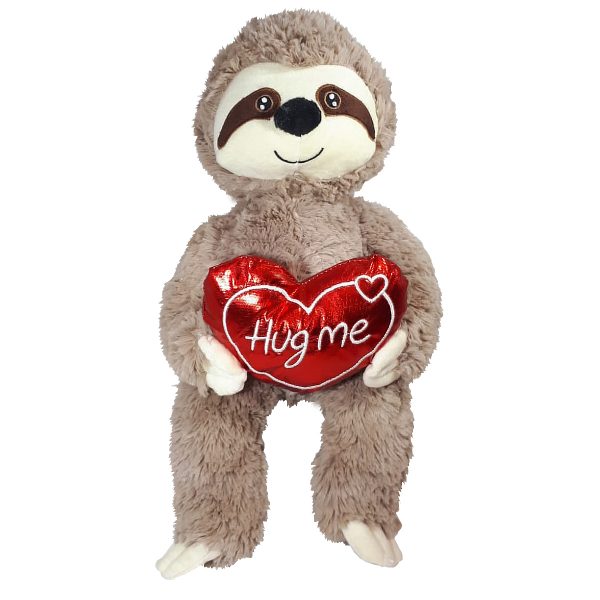 Luiaard Lichtbruin met Hart 'Hug Me' Pluche Knuffel 40 cm