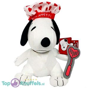 Snoopy Peanuts met Hartjes Koksmuts Pluche Knuffel 20 cm