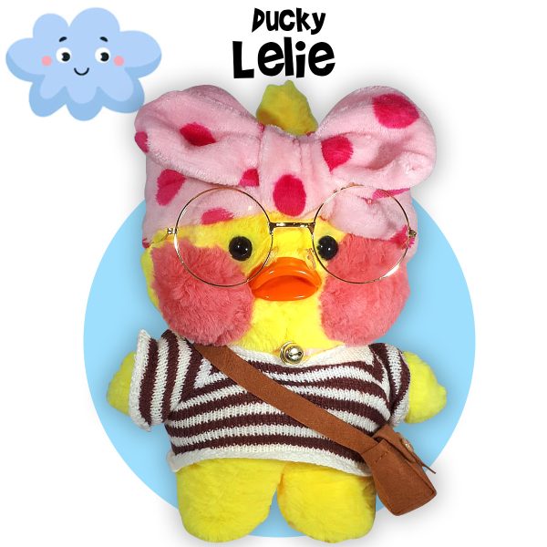 Ducky Lelie - Paper Duck Lalafanfan Eend Pluche Knuffel 30 cm