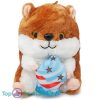 Hamster met Cupcake (Bruin) Pluche Knuffel 30 cm