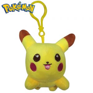 Pikachu Liggend - Pokémon Pluche Knuffel Sleutelhanger 12 cm