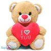 Teddybeer Cuddle (Lichtbruin met Roze Hart) Pluche Knuffel 30 cm