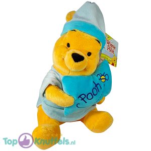 Winnie in Pyjama met Kussen - Winnie de Poeh Pluche Knuffel 28 cm