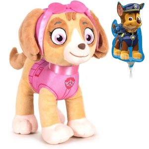 Skye - Paw Patrol Pluche Knuffel 20 cm + Paw Patrol Ballon