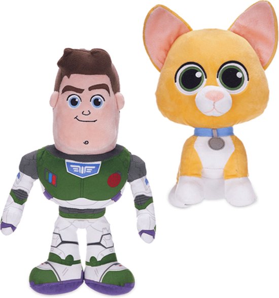 Buzz Lightyear 32 cm + Sox 28 cm Disney Toy Story Pluche Knuffel Set