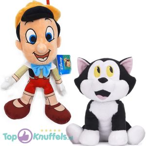 Pinokkio 40 cm + Figaro 28 cm - Disney Pluche Knuffel Set