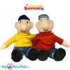 Buurman en Buurman Pluche Knuffel Set (Geel/Rood) Zittend 35 cm