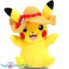 Pikachu met beige hoedje - Pokémon Pluche Knuffel 23 cm