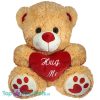 Lichtbruine Teddybeer met rood hart ''Hug Me'' 32 cm