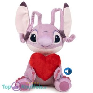 Angel met Hart + Geluid - Disney Lilo & Stitch Pluche Knuffel 35 cm