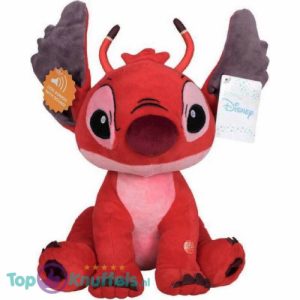 Disney Lilo & Stitch Leroy Pluche Knuffel (Rood) + Geluid 35 cm