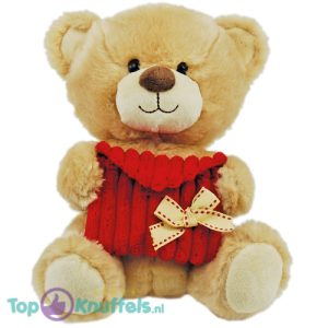 Teddybeer Lichtbruin met Rode Enveloppe 20 cm