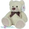 Teddybeer Pluche Knuffel Wit met Bruine Strik 32 cm