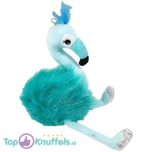 Flamingo met Strikje (Blauw) Pluche Knuffel 50 cm