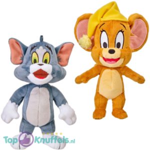 Tom & Jerry met Slaapmuts Pluche Knuffel Set 20 cm