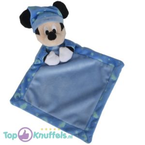 Mickey Mouse Blauw - Disney Knuffeldoekje Pluche Knuffel 30 cm (Glow In The Dark)