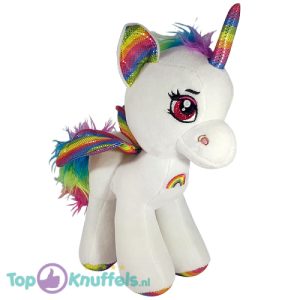 Eenhoorn (Wit/Regenboog) Pluche Knuffel 30 cm