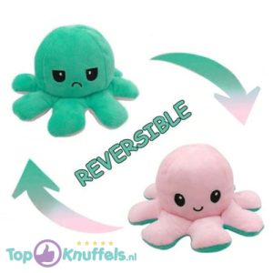 Octopus Mood Pluche Knuffel (Groen/Roze) 35 cm