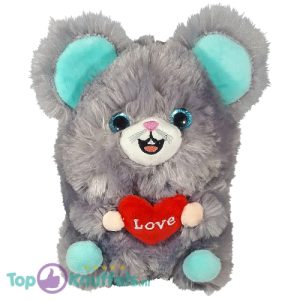 Hamster Grijs met Hart Love Pluche Knuffel 20 cm