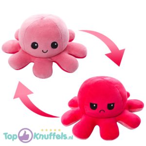 Octopus Mood Pluche Knuffel (Roze/Lichtroze) 35 cm