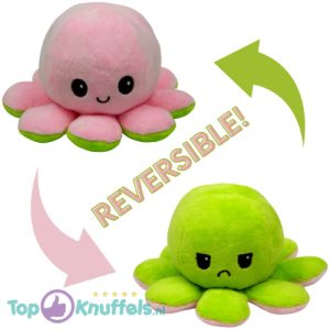 Octopus Mood Pluche Knuffel (Groen/Roze) XL 50 cm