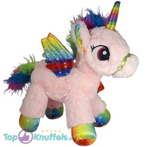Eenhoorn (Roze/Regenboog) Pluche Knuffel 34 cm