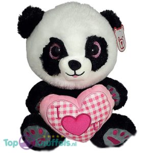 Panda met Roze Hart Pluche Knuffel 25 cm