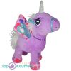 Eenhoorn Paars met Witte Haren Pluche Knuffel 25 cm