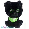 Hond Zwart met Groene Glitterogen Pluche Knuffel 25 cm