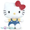 Hello Kitty Zittend (Blauw/Geel) Pluche Knuffel 16 cm