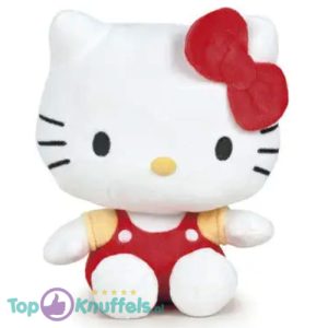 Hello Kitty Zittend (Rood/Geel) Pluche Knuffel 17 cm