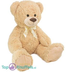 Teddybeer met Strik Pluche Knuffel (Beige) XXL 110 cm