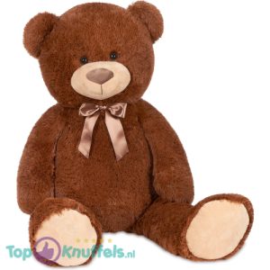 Teddybeer met Strik Pluche Knuffel (Bruin) XXL 110 cm