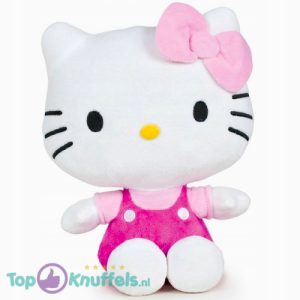 Hello Kitty Zittend (Roze) Pluche Knuffel 25 cm