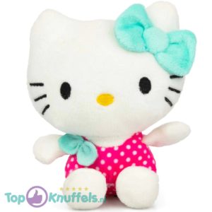 Hello Kitty Sailor Sweeties (Roze met Wit Stippen) Pluche Knuffel 15 cm