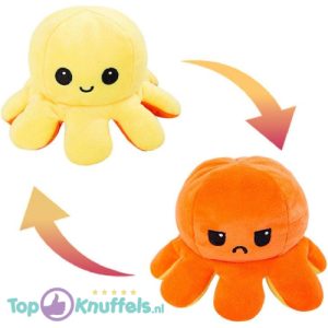 Octopus Mood Pluche Knuffel (Oranje/Geel) 15 cm