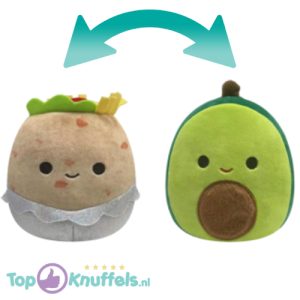 Squishmallows Flip-A-Mallow Austin & Bernado (Avocado/Tortilla) Pluche Knuffel 14 cm