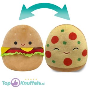 Squishmallows Flip-A-Mallow Pep & Carl (Pizza/Hamburger) Pluche Knuffel 14 cm