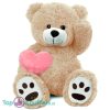 Teddybeer Barry + Roze Hart Pluche Knuffel XXL 100 cm