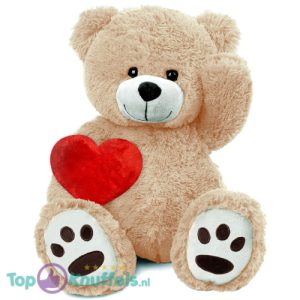 Teddybeer Barry + Rood Hart Pluche Knuffel XXL 100 cm