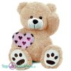 Teddybeer Barry + Roze Glitter Hart Pluche Knuffel XXL 100 cm